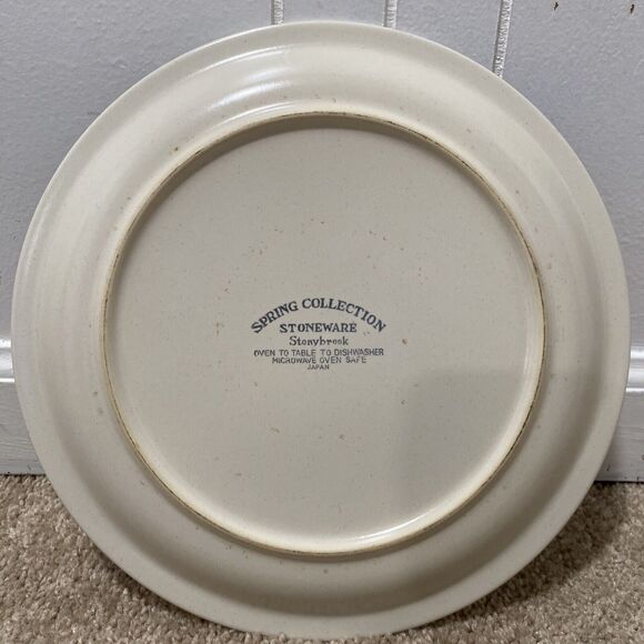 Stonybrook Stoneware Dinner Plate Spring Collection Yellow Flowers Green Japan - Picture 2 of 5